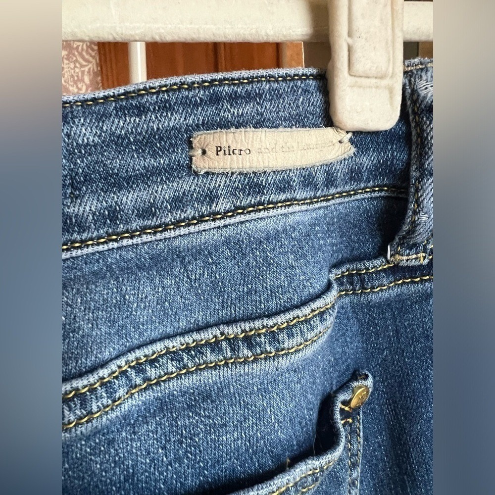 Anthropologie Pilcro Stet Skinny Ankle Medium Wash Mid Rise‎ Distressed Denim - Picture 8 of 10